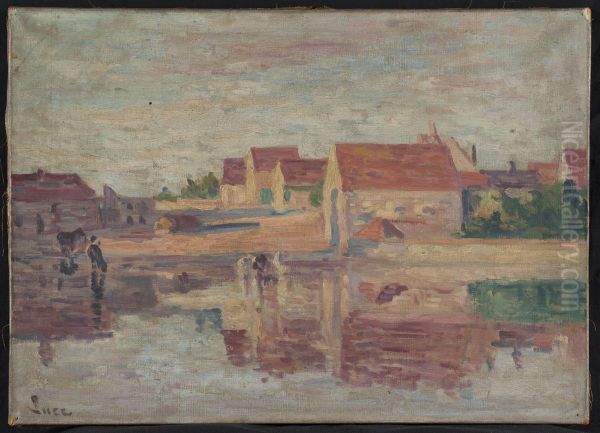Village au bord d'une riviere - view 1
