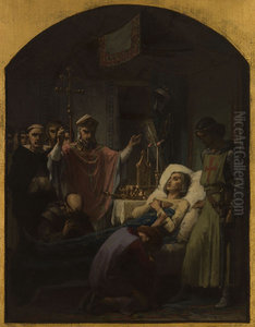 Esquisse pour l'eglise Saint-Louis d'Antin : La Mort de saint Louis Esquisse pour l'eglise Saint-Louis d'Antin : La Mort de saint Louis