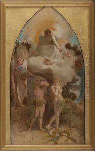Esquisse pour l'eglise Saint-Severin : Adam et Eve chasses du paradis Esquisse pour l'eglise Saint-Severin : Adam et Eve chasses du paradis