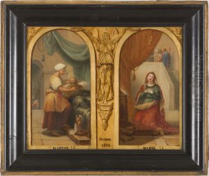 Esquisse pour l'eglise Sainte-Elisabeth : Marthe et Marie