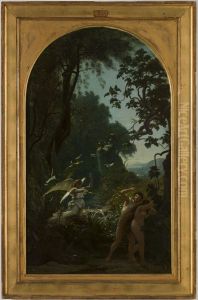 Esquisse pour l'eglise de la Trinite : Adam et Eve chasses du paradis by Francois-Louis Francais