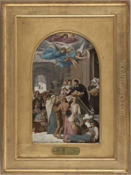 Esquisse pour l'eglise de la Trinite : Saint Vincent de Paul secourant les Lorrains apres la guerre de 1637 - view 1