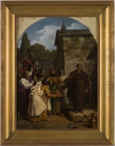 Esquisse pour l'eglise Saint-Sulpice : Saint Fiacre refusant la couronne d'Ecosse by Francois-Louis Dejuinne