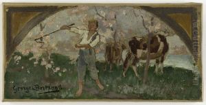 Esquisse pour la salle a manger de l'Hotel de Ville : La viande bovine by Georges Jules Bertrand