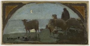 Esquisse pour la salle a manger de l'Hotel de Ville : La viande de mouton by Georges Jules Bertrand