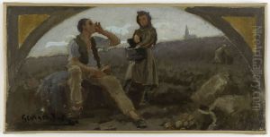 Esquisse pour la salle a manger de l'Hotel de Ville de Paris : La pomme de terre by Georges Jules Bertrand