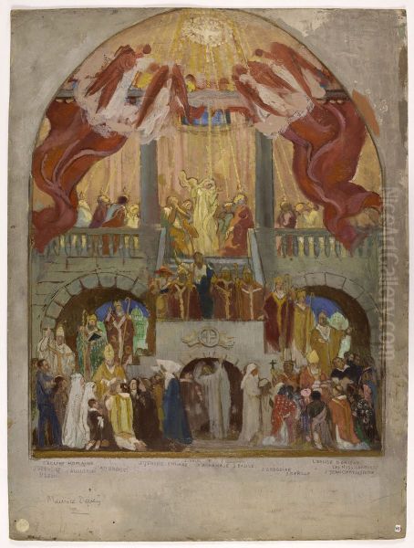Esquisse pour l'eglise du Saint-Esprit (12e arr.) : La Pentecote, l'Eglise romaine, l'Eglise d'orient - view 1