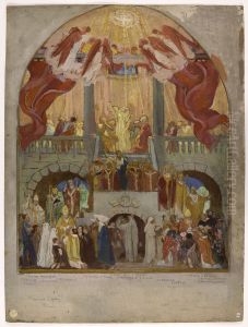 Esquisse pour l'eglise du Saint-Esprit (12e arr.) : La Pentecote, l'Eglise romaine, l'Eglise d'orient Esquisse pour l'eglise du Saint-Esprit (12e arr.) : La Pentecote, l'Eglise romaine, l'Eglise d'orient