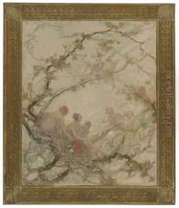 Esquisse pour la mairie du 15e arrondissement de Paris : Femmes et enfants dans les branchages by Georges Picard