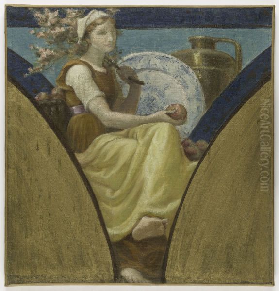 Esquisse pour la salle des fetes de l'Hotel de Ville de Paris : Normandie (Voussure) - view 1