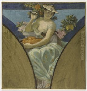 Esquisse pour la salle des fetes de l'Hotel de Ville de Paris (voussure du mur sud) : Nice by Paul Milliet