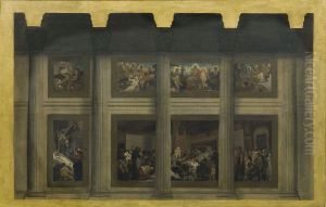 Esquisse pour le Pantheon : La mort de sainte Genevieve by Jean-Paul Laurens