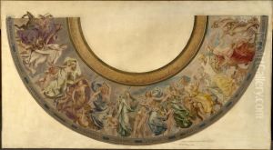 Esquisse pour l'escalier des fetes de l'Hotel de Ville de Paris : Les mois republicains