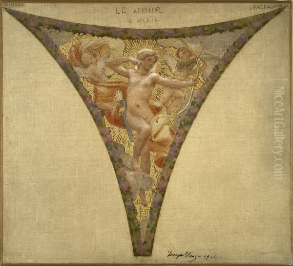 Esquisse pour l'escalier des fetes de l'Hotel de Ville - Le Jour - le Soleil ; Messidor - Vendemiaire - view 1