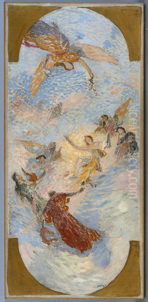 Esquisse pour le salon d'entree sud de l'Hotel de Ville : Apollon et les muses - view 1
