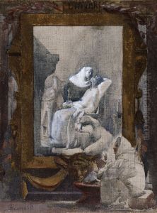 Esquisse pour la salle des mariages de la mairie du 19eme arrondissement de la Ville de Paris : L'Hiver by Paul-Albert Besnard