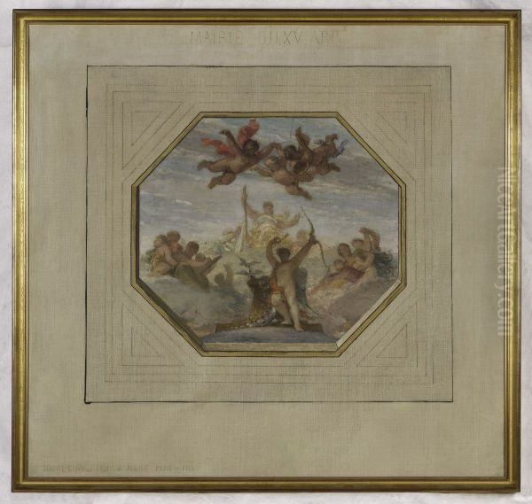 Esquisse pour la salle des mariages de la mairie du 15eme : Allegorie de la Ville de Paris (plafond) - view 1