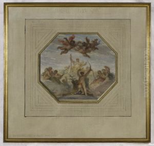 Esquisse pour la salle des mariages de la mairie du 15eme : Allegorie de la Ville de Paris (plafond) by Armand Felix Marie Jobbe-Duval