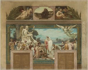 Esquisse pour la mairie de Saint-Maur-des-Fosses : Les Vertus opposees aux Vices (Mariage - Esperance) by Paul Milliet