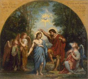 Esquisse pour l'eglise de Saint-Leu-Saint-Gilles : Le Bapteme du Christ thumbnail