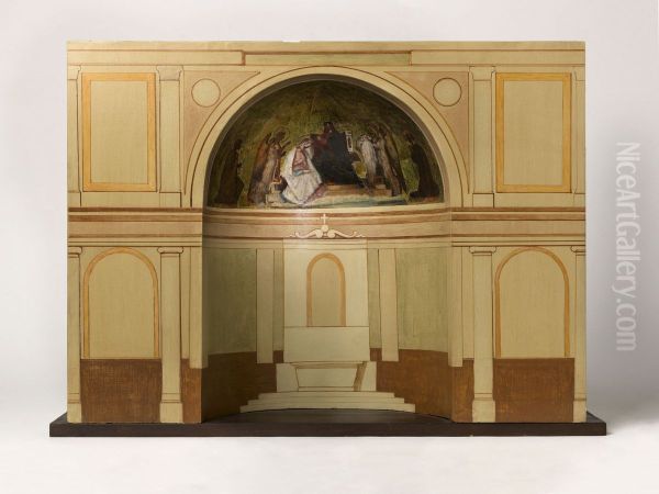 Maquette en forme pour la chapelle de la Vierge de l'eglise Saint-Philippe-du-Roule (troisieme esquisse) : "Le couronnement de la Vierge" - view 1