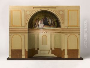 Maquette en forme pour la chapelle de la Vierge de l'eglise Saint-Philippe-du-Roule (troisieme esquisse) : "Le couronnement de la Vierge" by Claudius Jacquand
