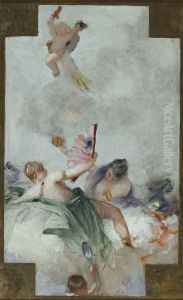 Esquisse pour la salle des Fetes de l'Hotel de Ville de Paris : Les Parfums by Gabriel Ferrier