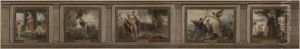 Esquisse pour la mairie du 16e arrondissement de Paris (salon en hemicycle) : L'enfance, la jeunesse, le but, la gloire, la vieillesse : Les Ages de la vie by Emile Levy