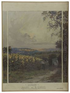 Esquisse pour la mairie de Bagneux : paysage d'automne Esquisse pour la mairie de Bagneux : paysage d'automne