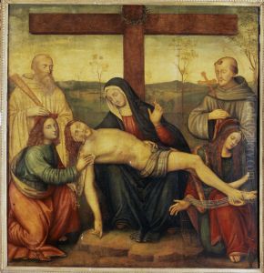 Pieta avec Saint Benoit, Saint Francois, Saint Jean et Sainte Marie-Madeleine by Raffaellino del Garbo