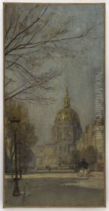 Esquisse pour l'escalier des Fetes de l'Hotel de Ville de Paris : Boulevard des Invalides