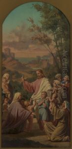 Esquisse pour l'eglise Saint-Louis-en-l'Ile : Laissez venir a moi les petits enfants.