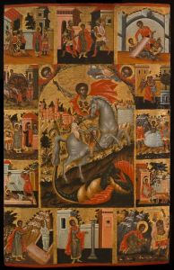 Saint Georges terrassant le dragon et scenes de sa vie Saint Georges terrassant le dragon et scenes de sa vie