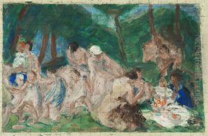 Farandole : Esquisse pour le preau de l'ecole des garcons de la rue Kuss, 13eme arrondissement de Paris by Jean Adler