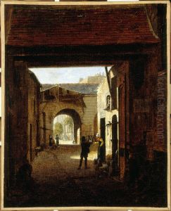 Cour d'une maison de roulage, rue Saint-Denis, dite cour Sainte-Catherine (P1458) by Etienne Bouhot