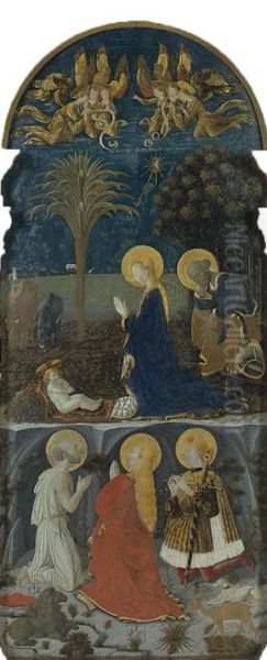 Anbetung des Kindes vor nachtlicher Landschaft mit den Heiligen Hieronymus, Magdalena und Eustachius - view 1