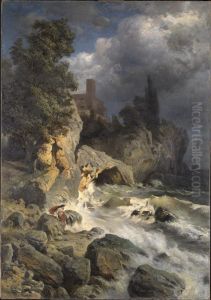 Landschaft mit Hero Leander erwartend