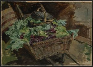Korb mit Gemuse by Fritz Boehle