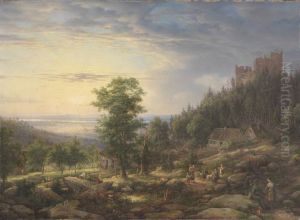 Burg Eberstein bei Baden-Baden mit Blick in die Rheinebene