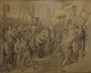 Agramant, Konig der Sarazenen, besturmt Paris