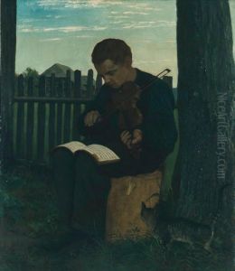 Der Dorfgeiger by Hans Thoma