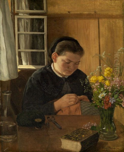 Sewing Girl - view 1