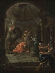 Konig Saul und die Hexe von Endor by Paul Troger