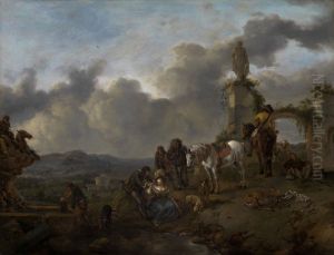 Rastende Jagdgesellschaft by Philips Wouwerman