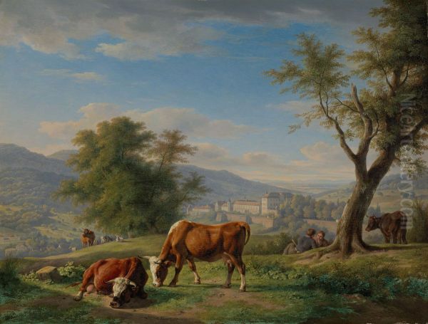 Weidende Tiere in Landschaft bei Baden-Baden - view 1