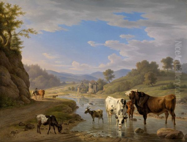 Blick auf Geroldsau bei Baden-Baden mit Tierstaffage - view 1