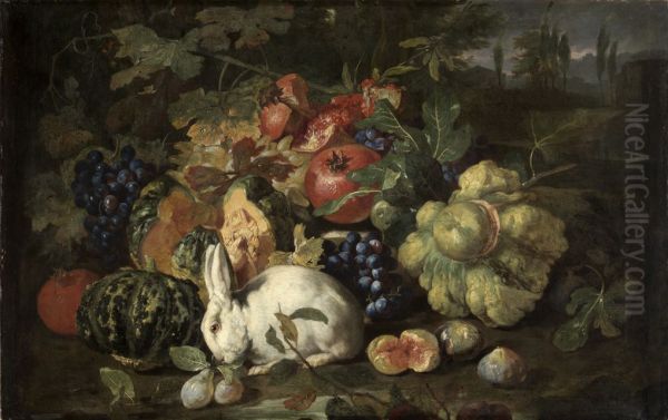 Still life with a white rabbit - view 1