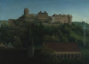 Blick auf das Heidelberger Schloss by Georg Philipp Schmitt