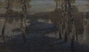 Uberschwemmte Salbeifelder in der Po - Ebene by Ludwig Dill