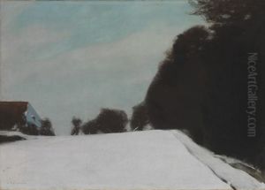 Nach Sonnenuntergang im Winter by Gustav Kampmann